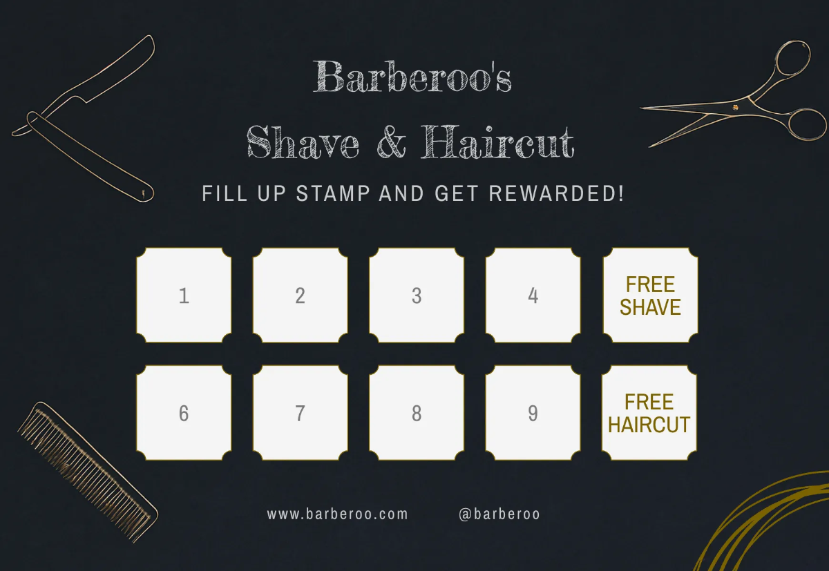 Barbershop Punch Card Template