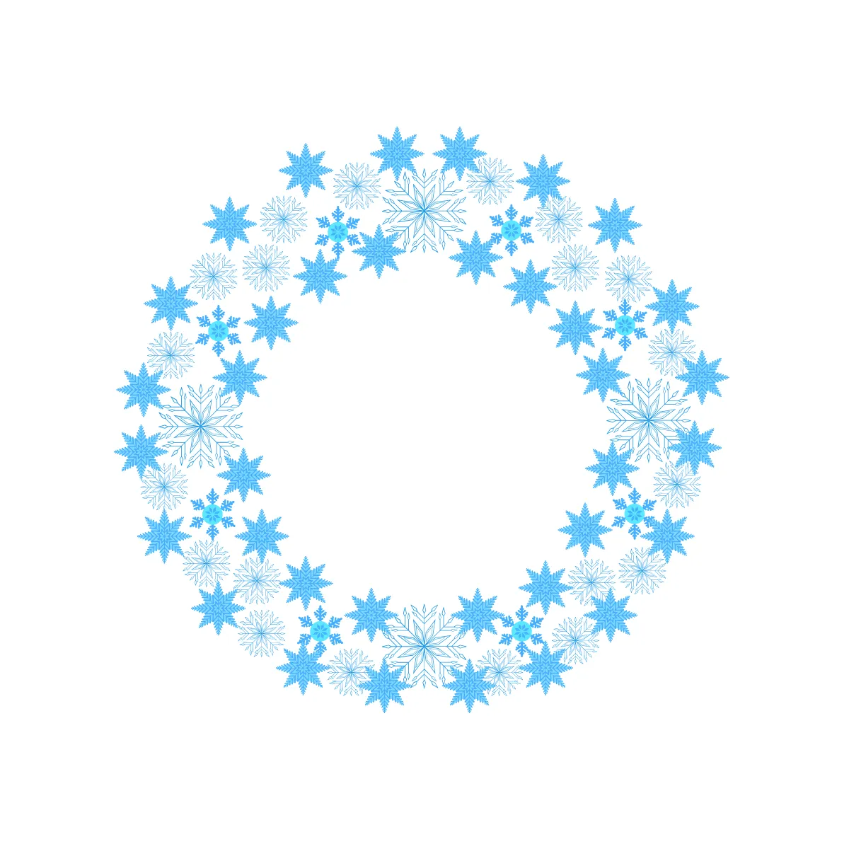 Free Snowflake Christmas Wreath Clipart Template to Edit Online
