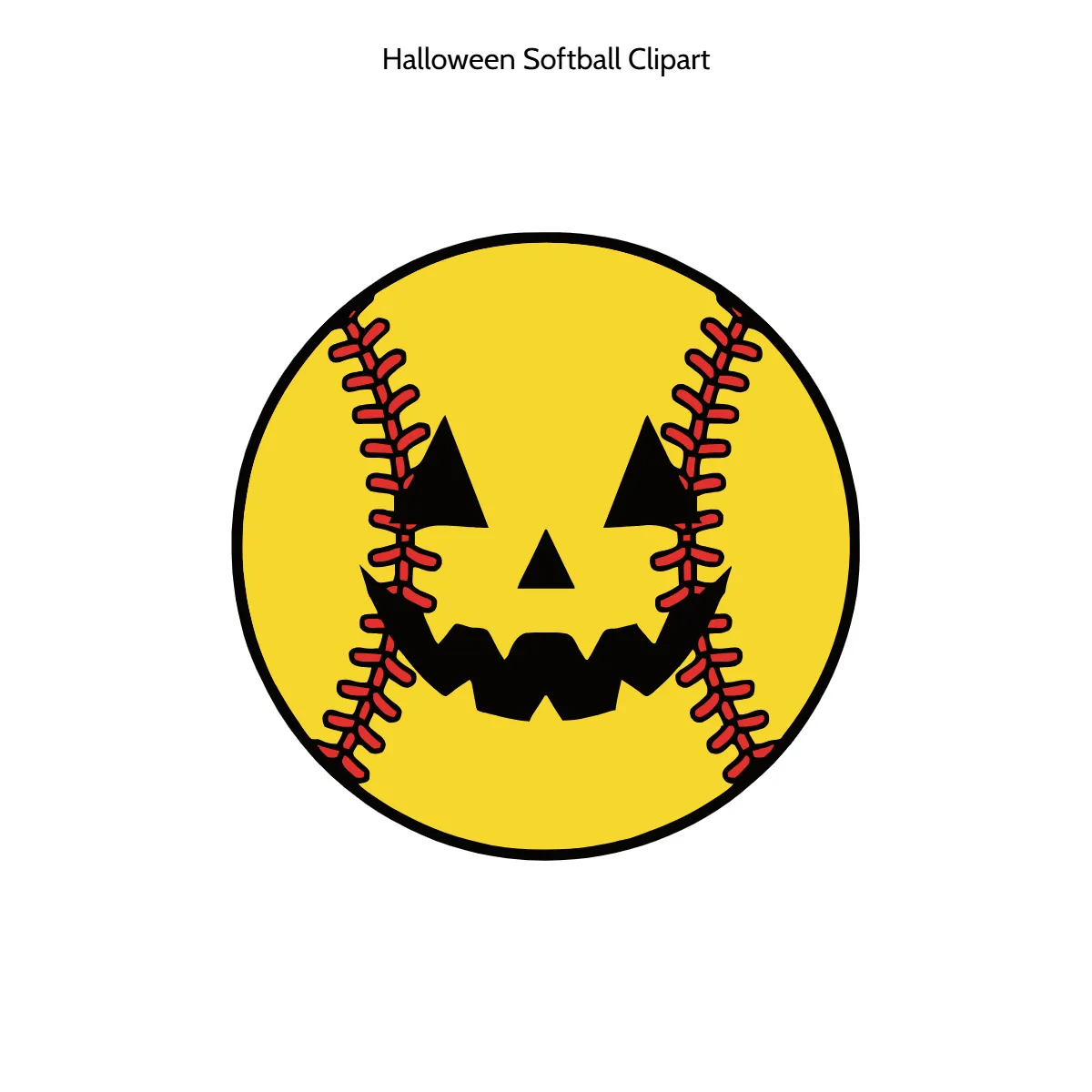 Free Halloween Softball Clipart Template to Edit Online
