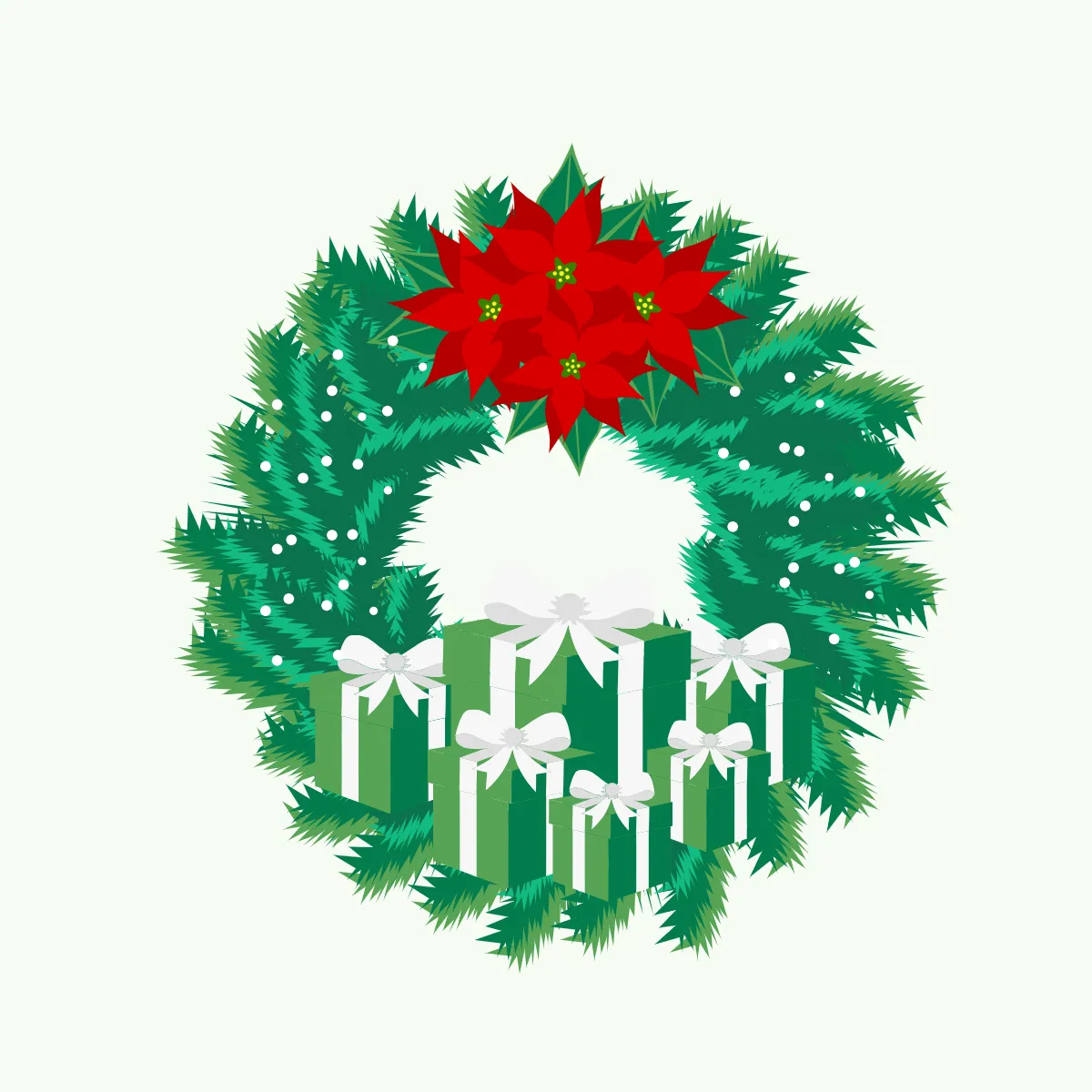 Free Gift Christmas Wreath Clipart Template to Edit Online