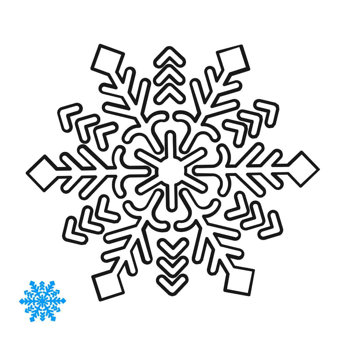 Free Snowflake Christmas Coloring Page Template to Edit Online