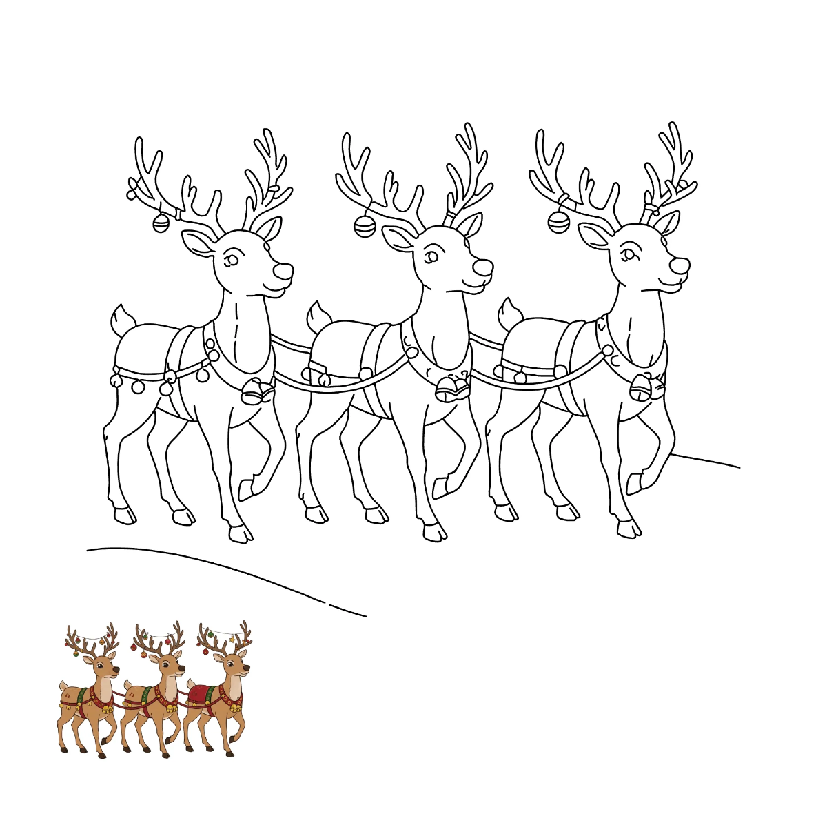 Free Reindeer Parade Coloring Page Template to Edit Online