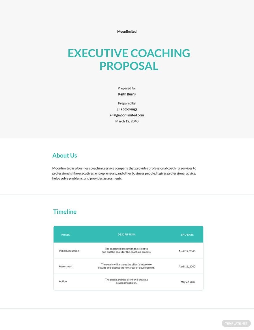 Executive Coaching Proposal Template