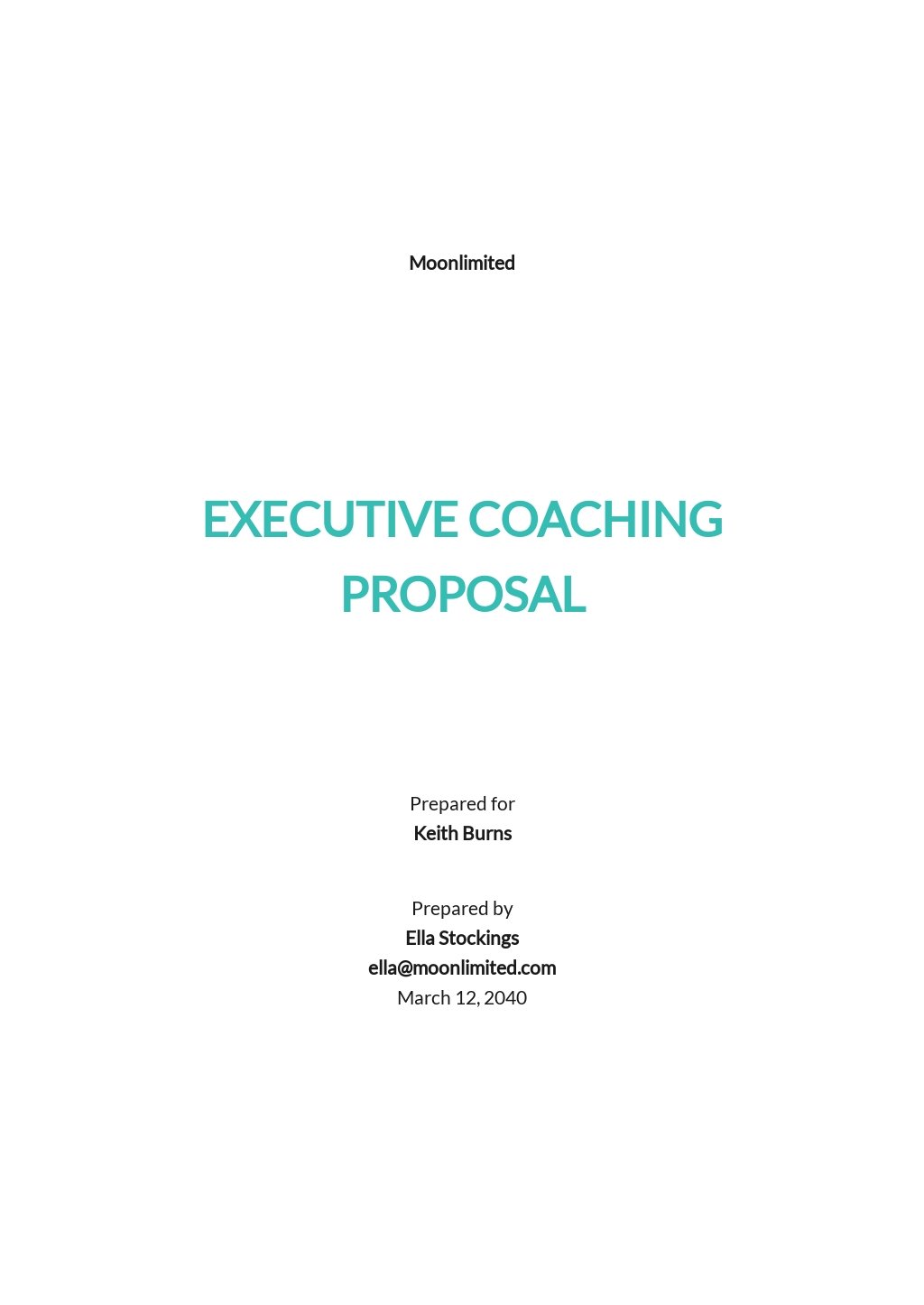 Executive Coaching Proposal [Free PDF] Word