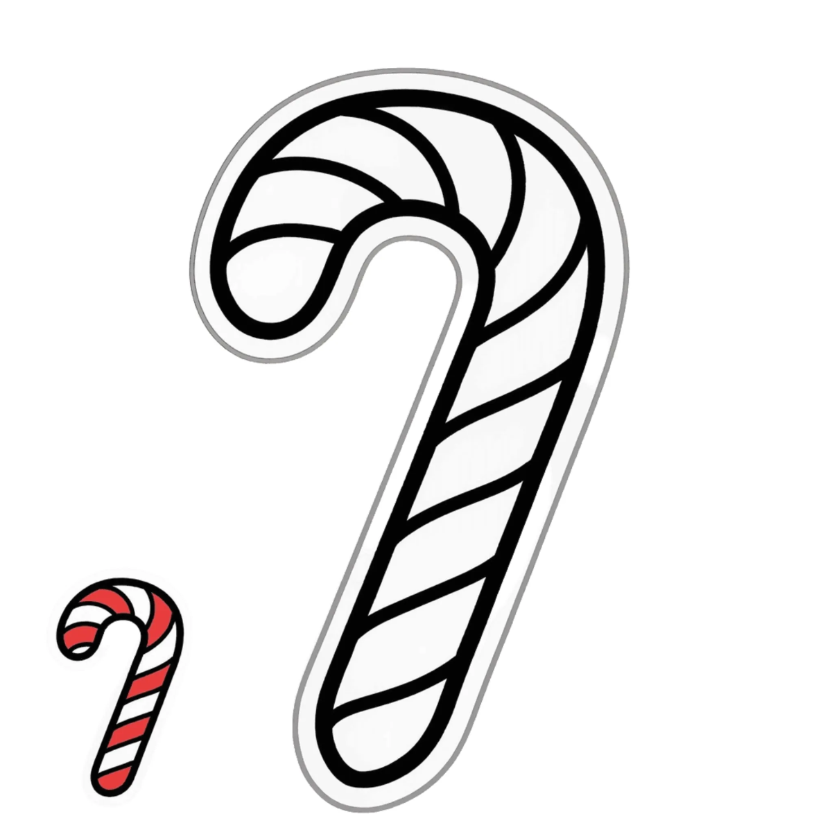 Free Candycane Christmas Coloring Page Template to Edit Online