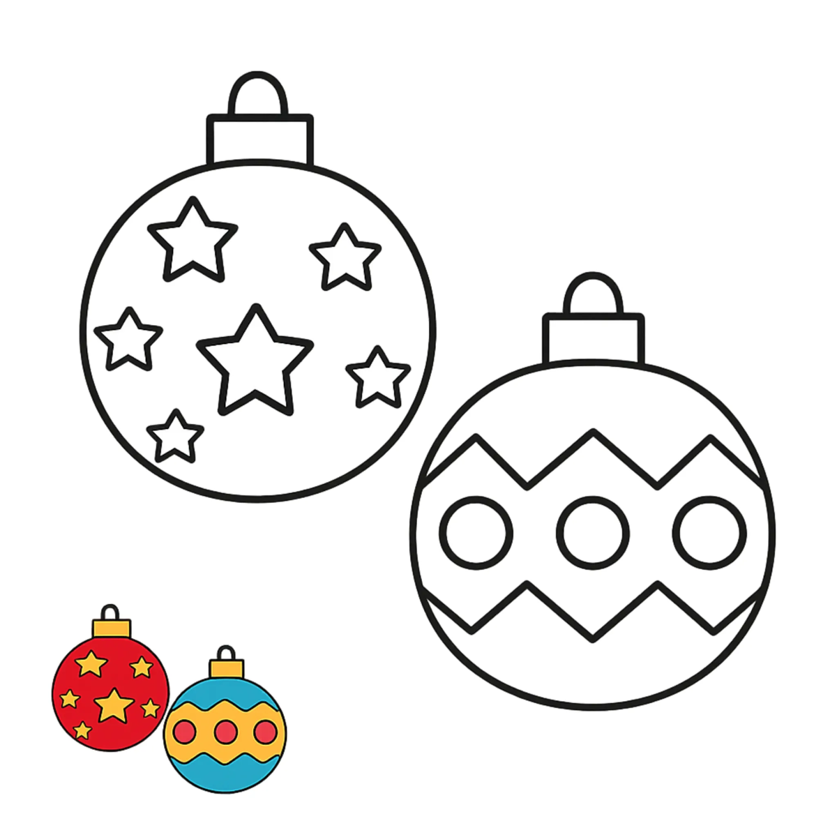 Free Ornament Patterns Christmas Coloring Page Template to Edit Online