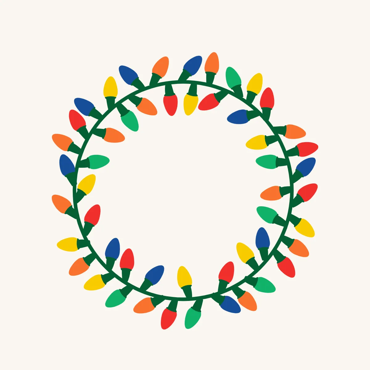 Free Christmas Lights Wreath Clipart Template to Edit Online