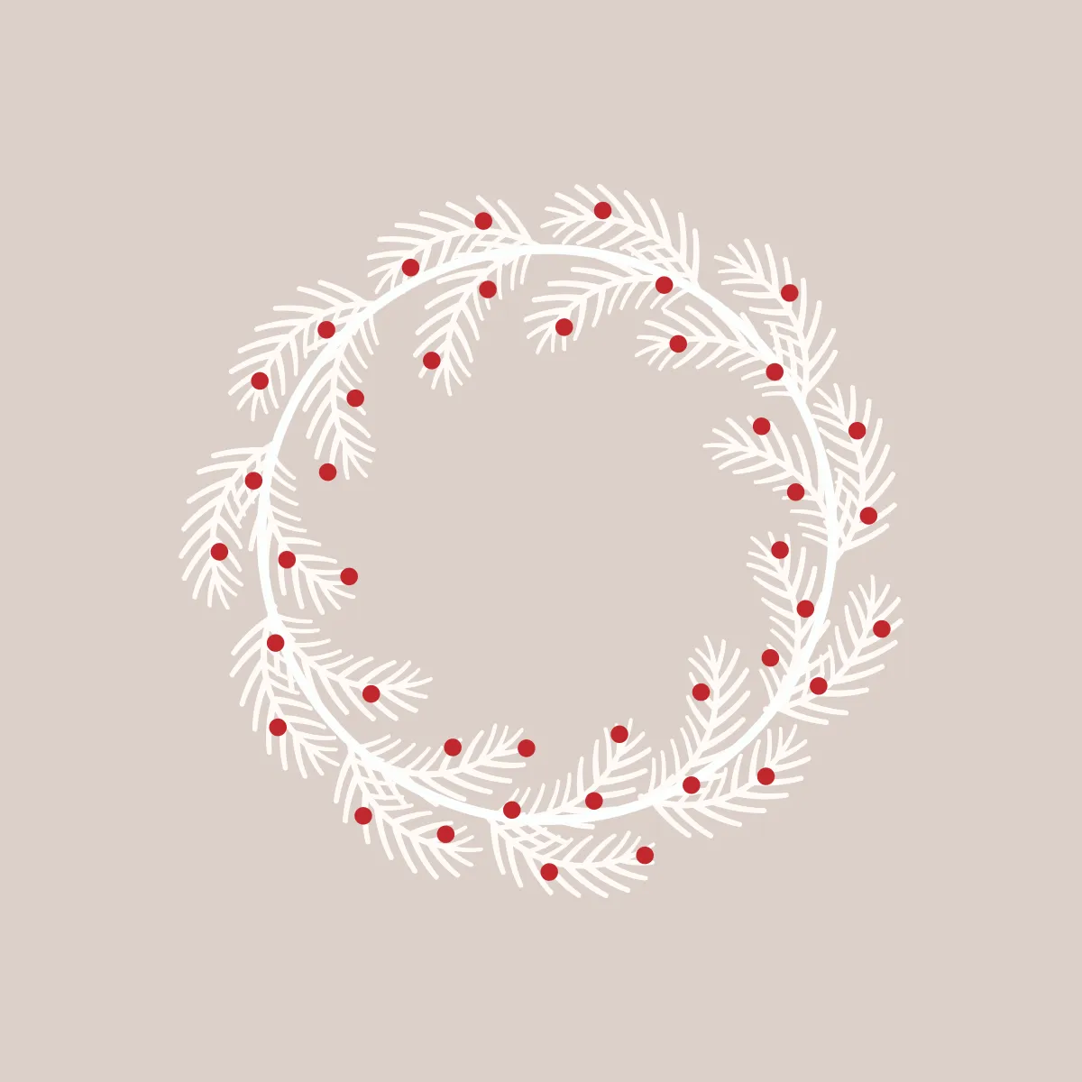 Free White Christmas Wreath Clipart Template to Edit Online