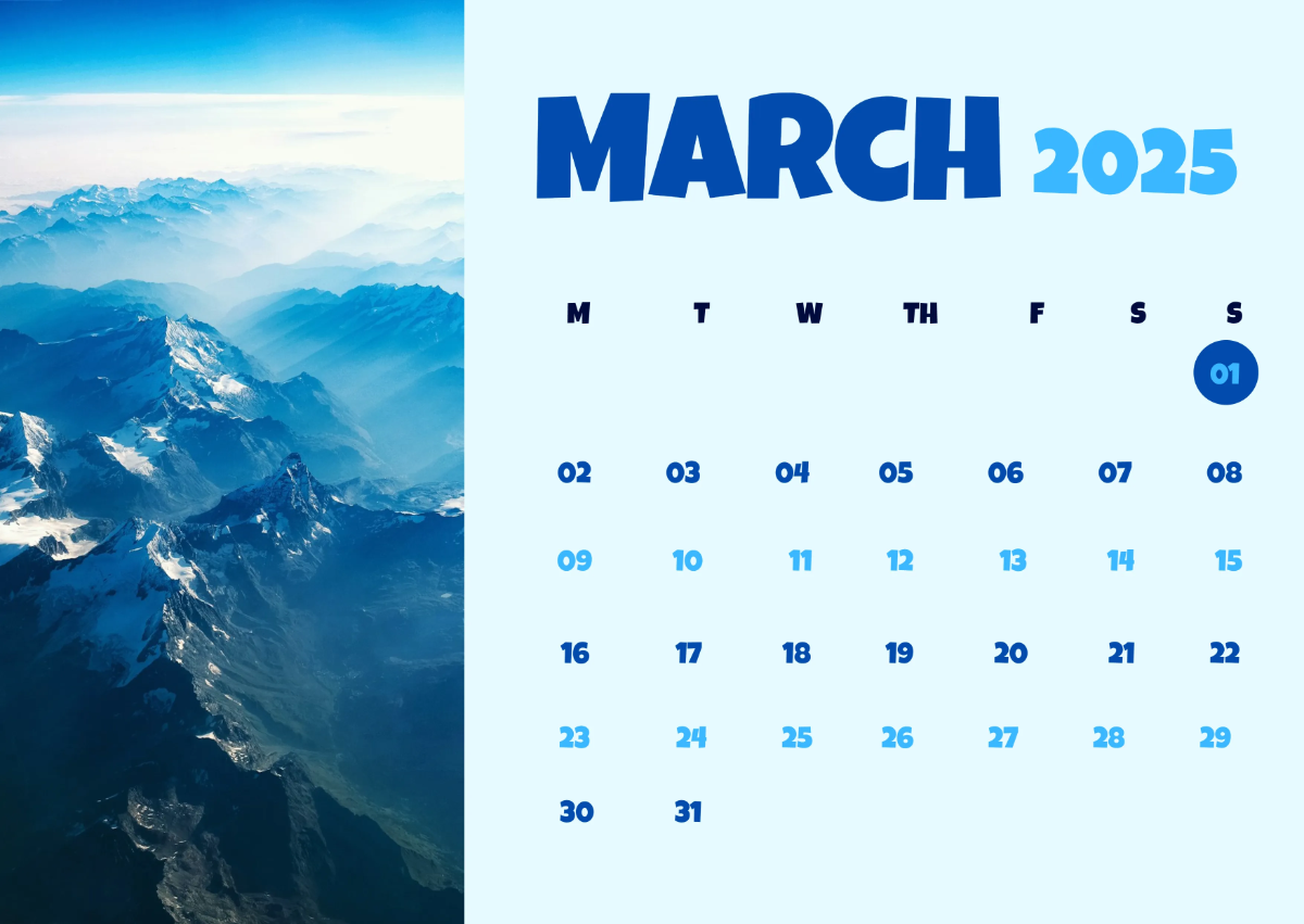 Free Colorful March 2026 Calendar Template to Edit Online