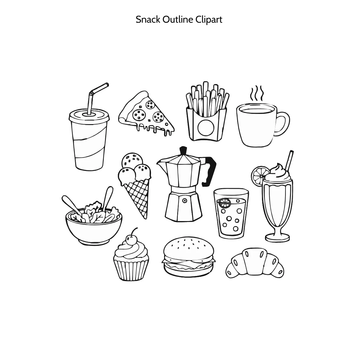 Free Snack Outline Clipart Template to Edit Online