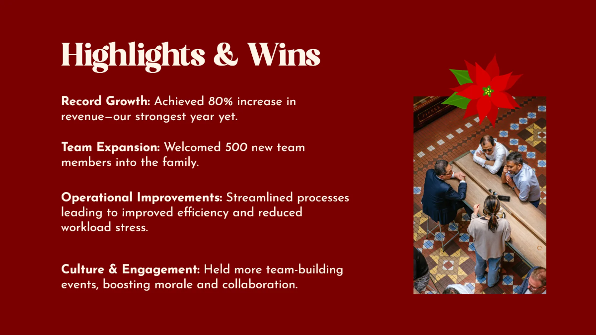 Free Company Christmas Presentation Template to Edit Online