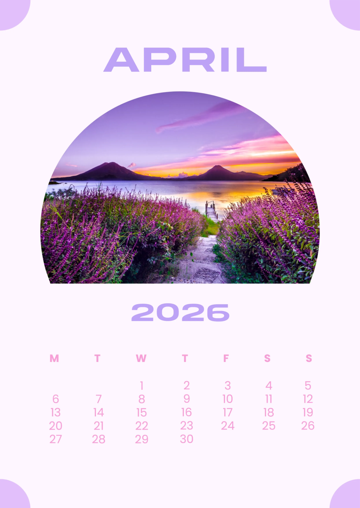 Free Professional April 2026 Calendar Template to Edit Online