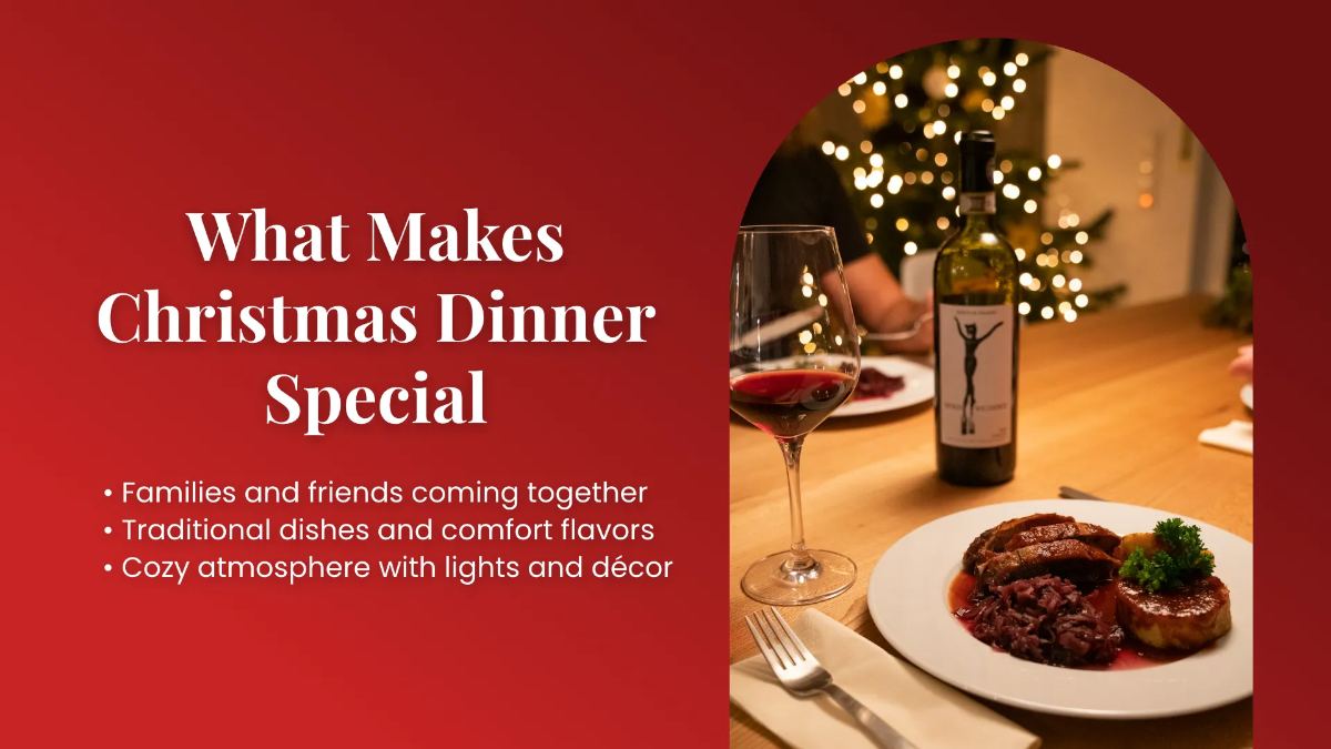 Free Christmas Dinner Presentation Template to Edit Online