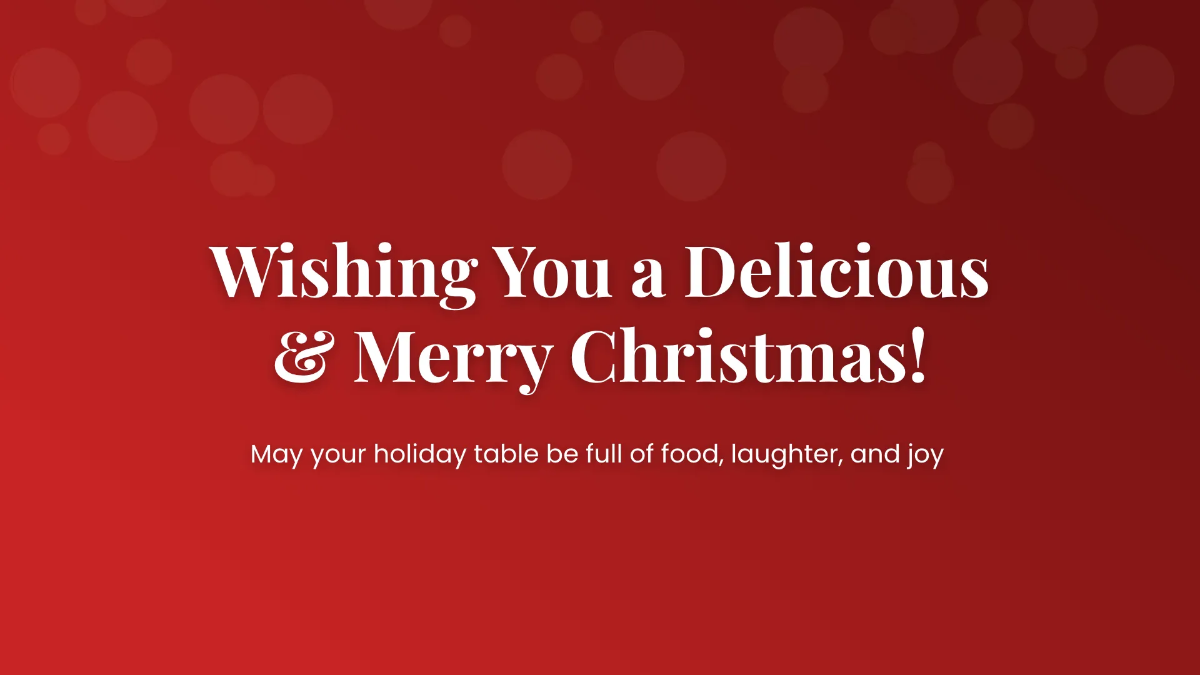 Free Christmas Dinner Presentation Template to Edit Online