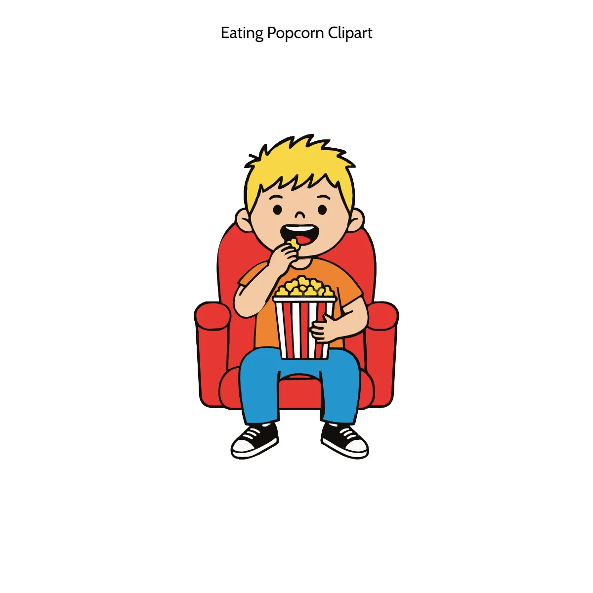 Free Eating Popcorn Vector Clipart (PNG, SVG) to Edit Online