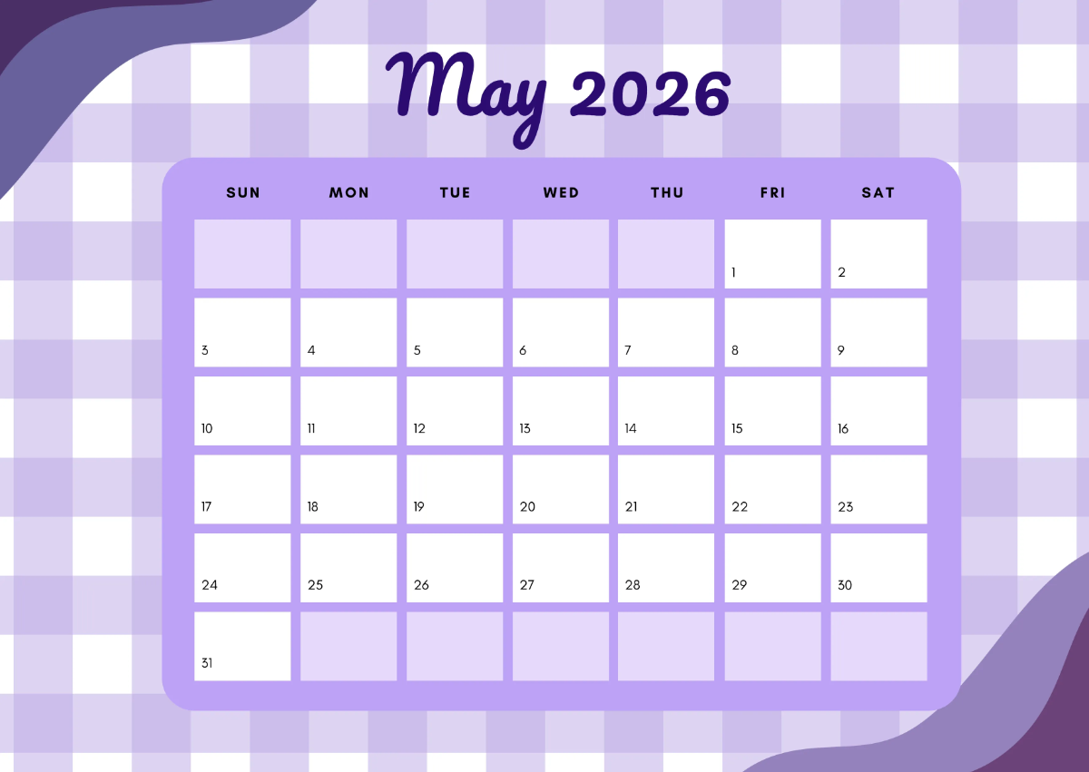 Free Creative May 2026 Calendar Template to Edit Online