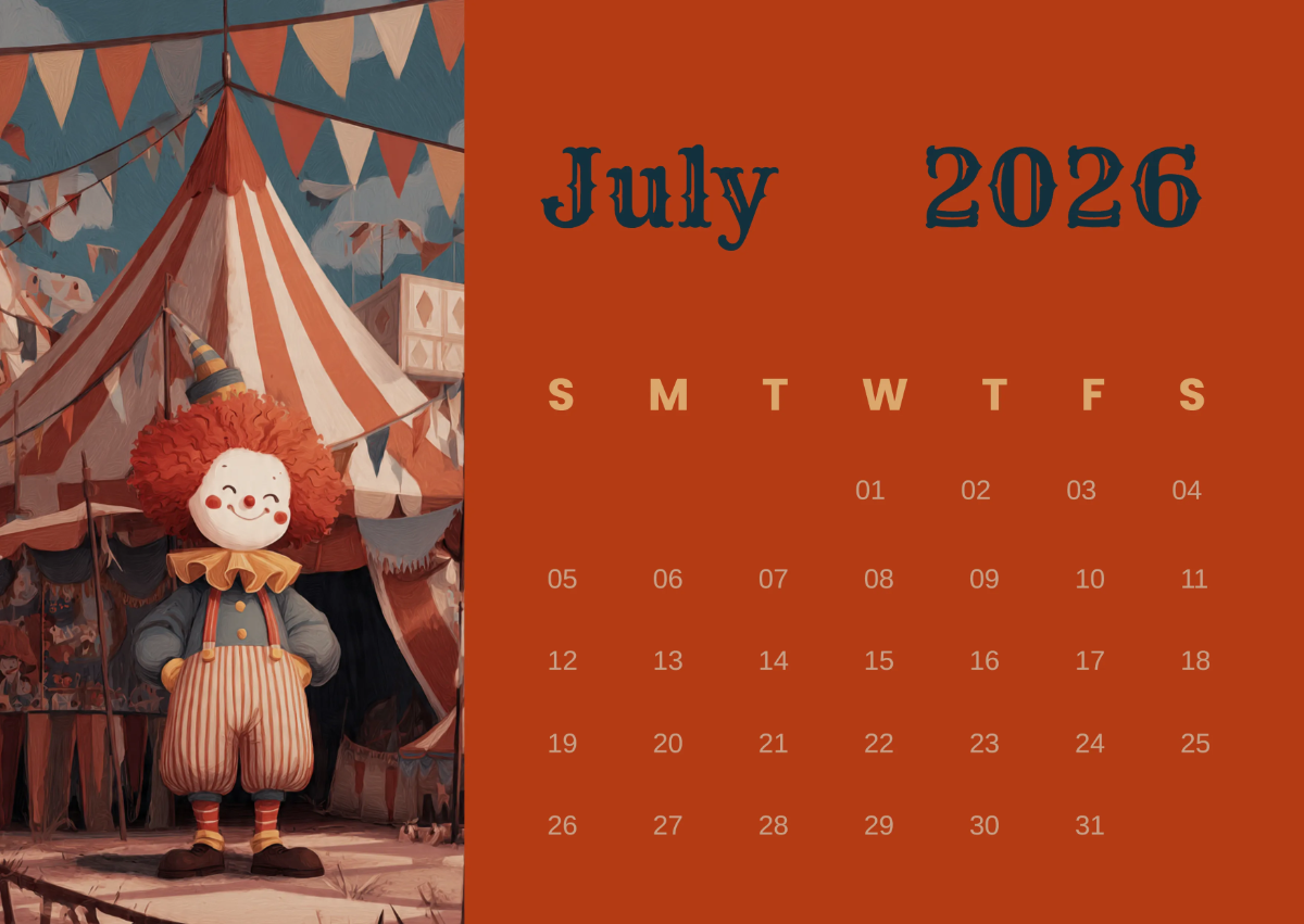 Free July 2026 Joker Calendar Template to Edit Online
