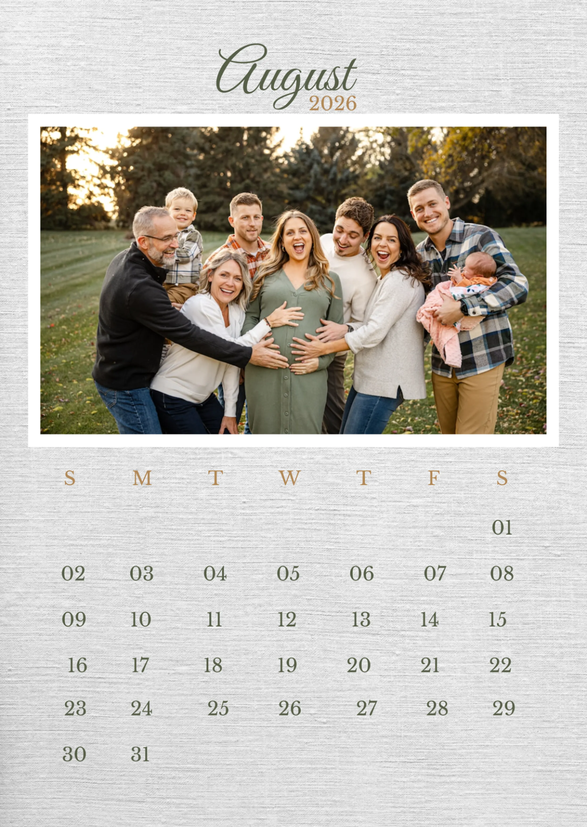 Free August 2026 Family Calendar Template to Edit Online
