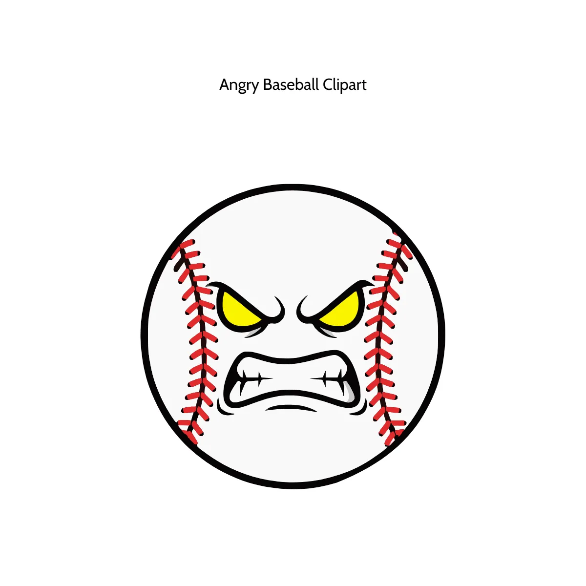 Free Angry Baseball Vector Clipart (PNG, SVG) to Edit Online