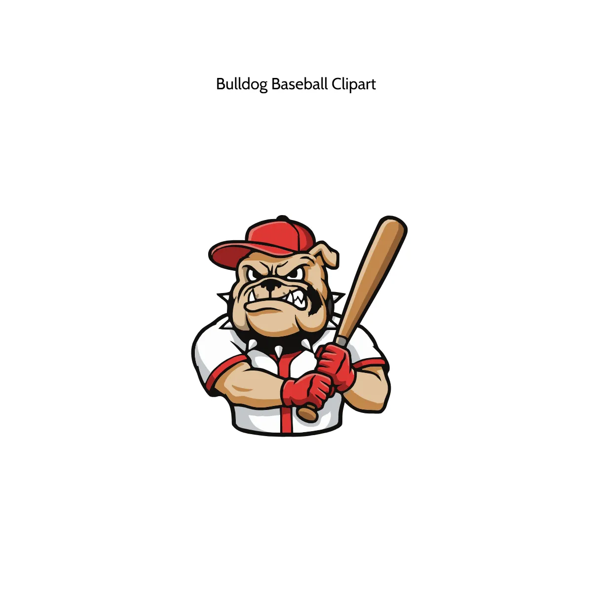 Free Bulldog Baseball Vector Clipart (PNG, SVG) to Edit Online
