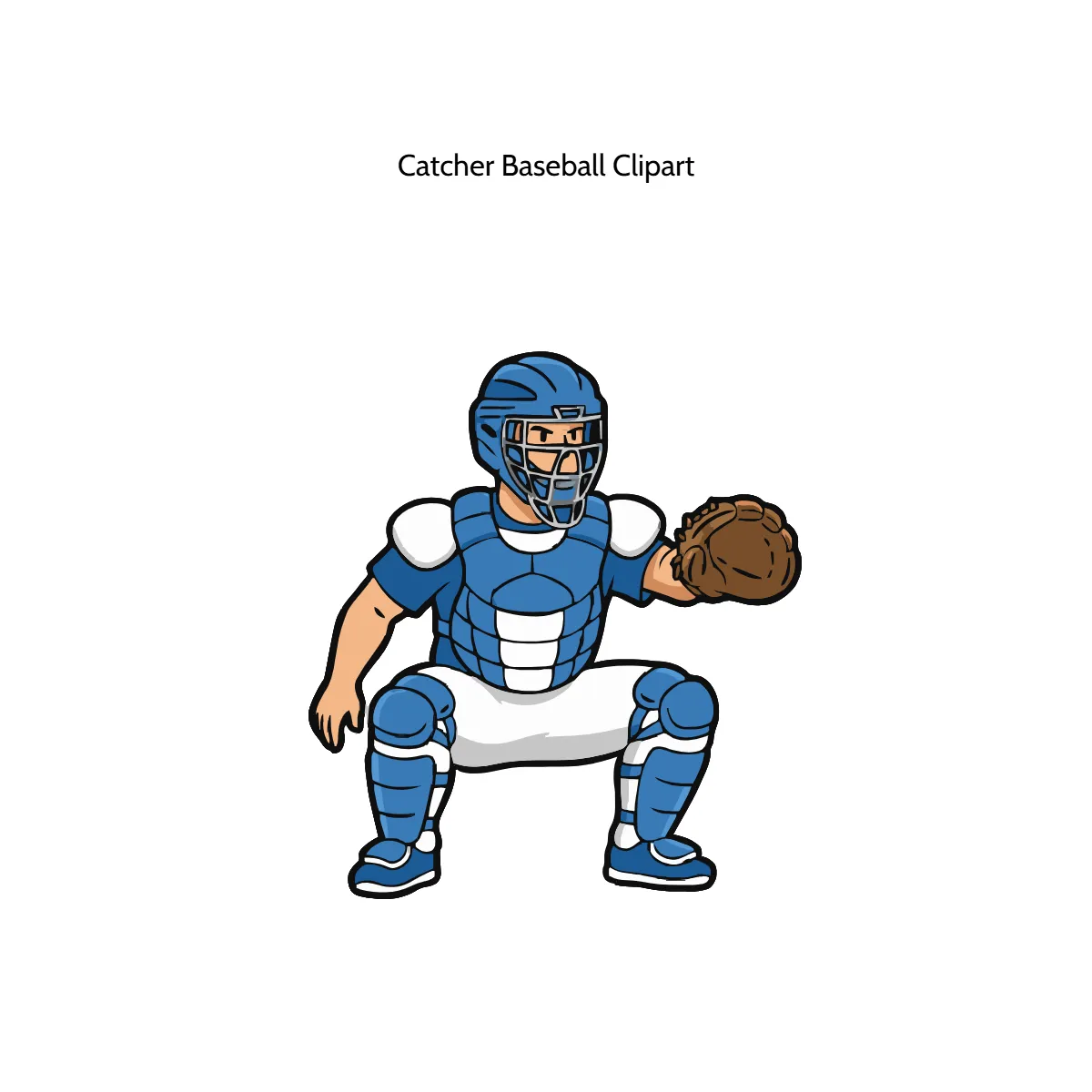 Free Catcher Baseball Vector Clipart (PNG, SVG) to Edit Online
