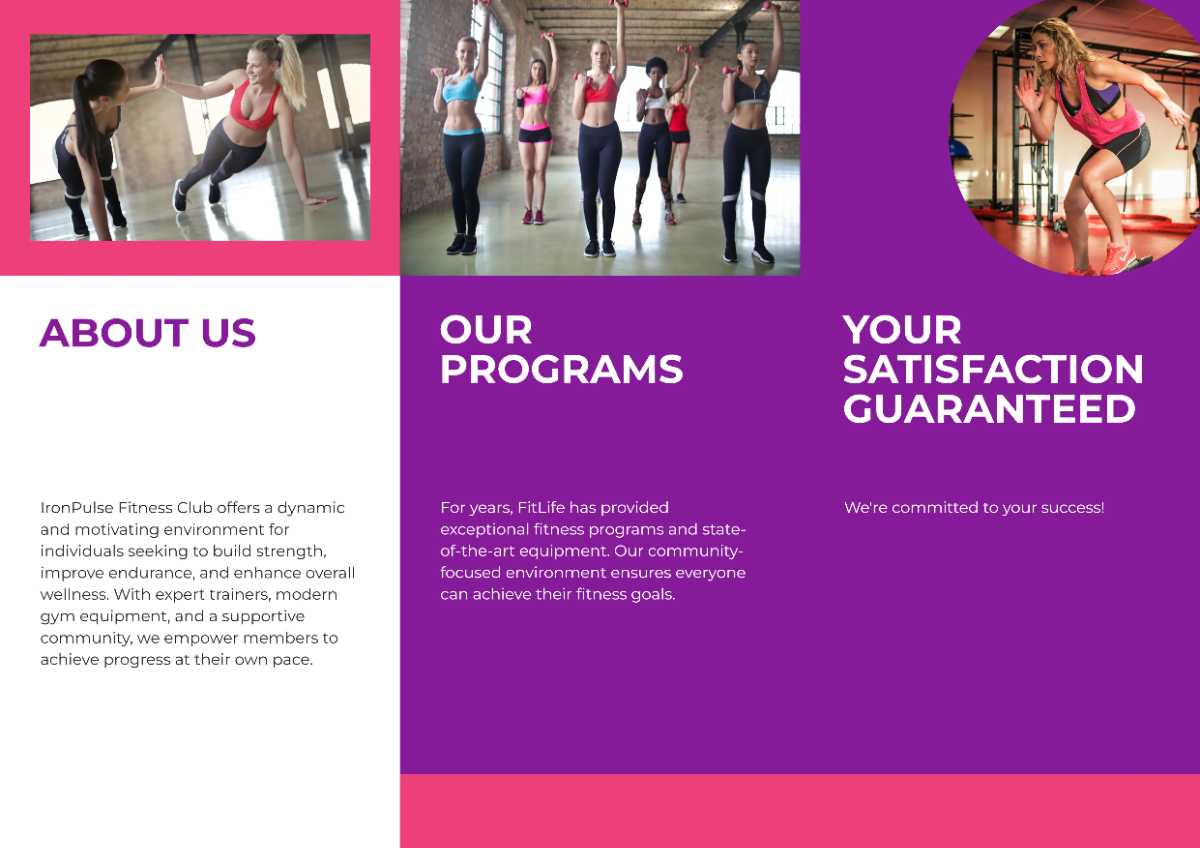 Free A3 Fitness Brochure Template to Edit Online