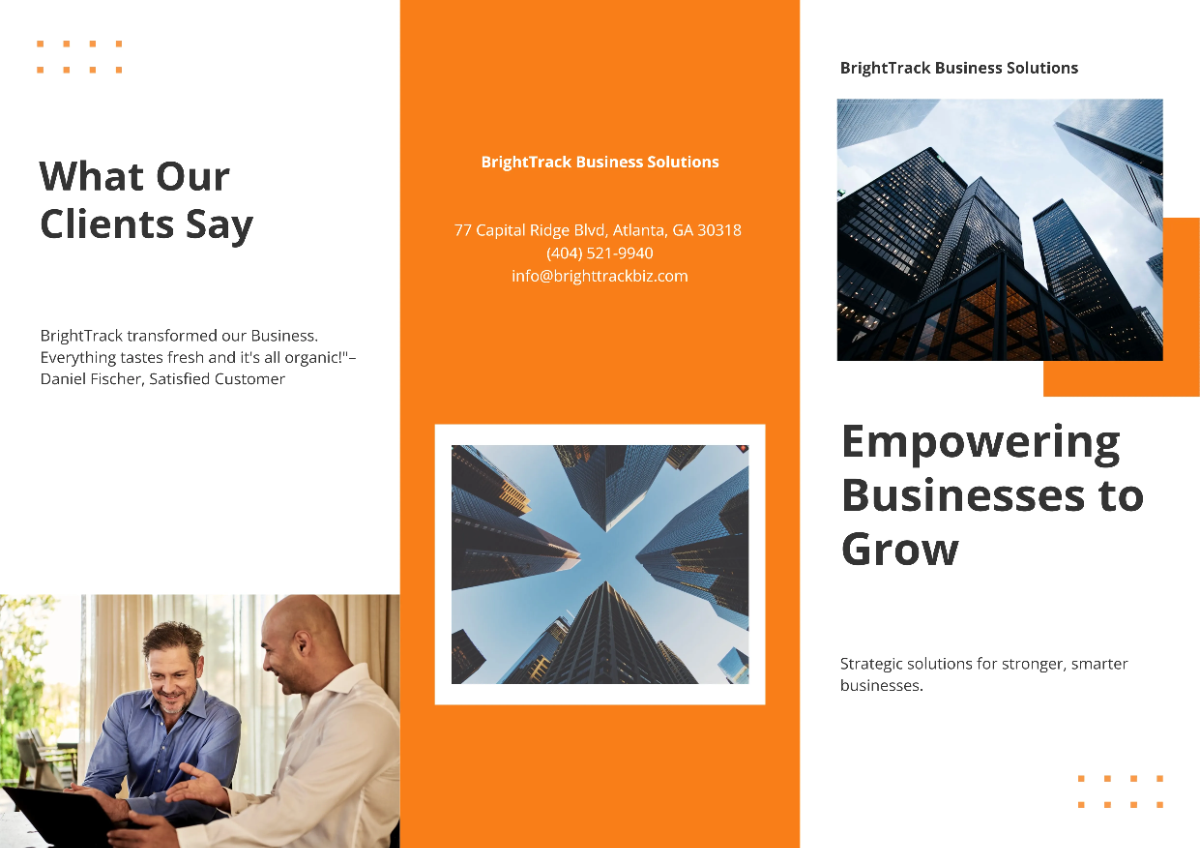 Free Orange A3 Business Brochure Template to Edit Online
