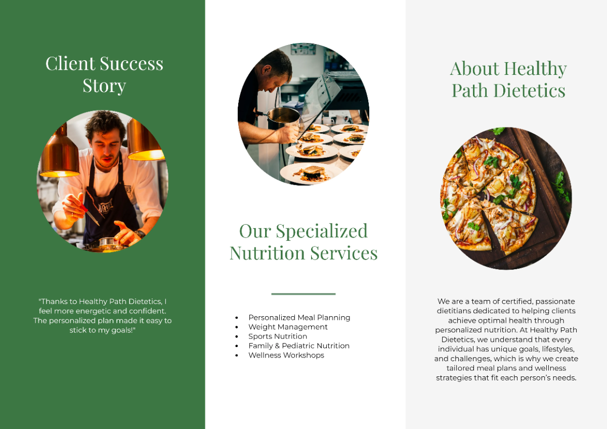 Free A3 Dietitian Brochure Template to Edit Online