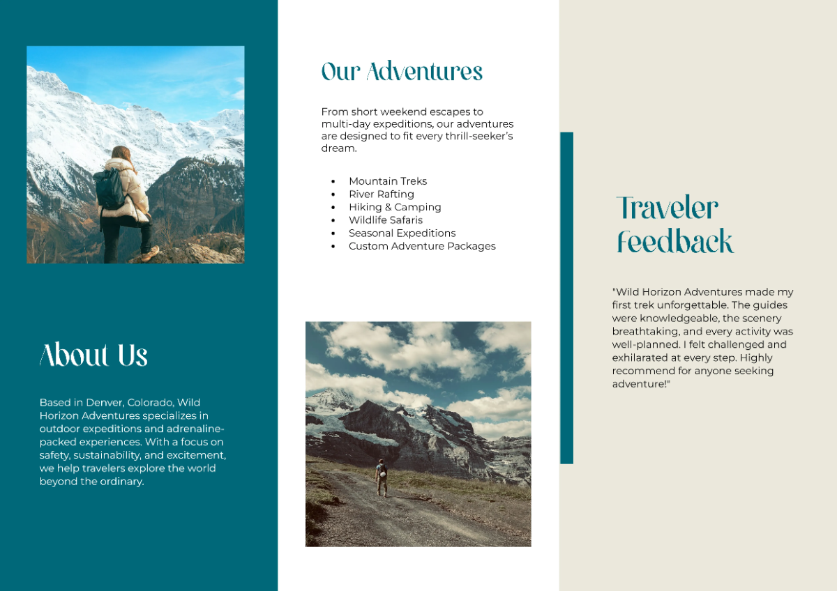 Free A3 Travel Brochure Template to Edit Online