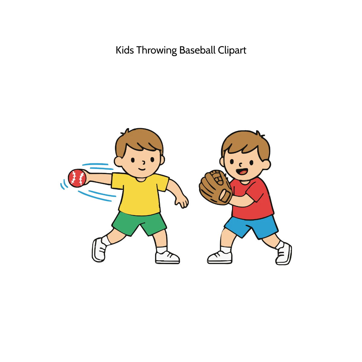 Free Kids Throwing Baseball Vector Clipart (PNG, SVG) to Edit Online
