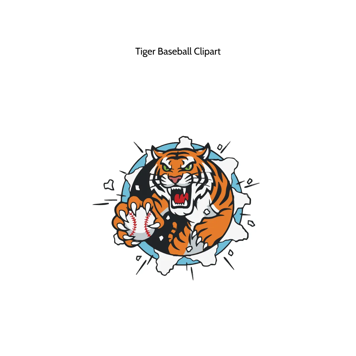 Free Tiger Baseball Clipart Template to Edit Online