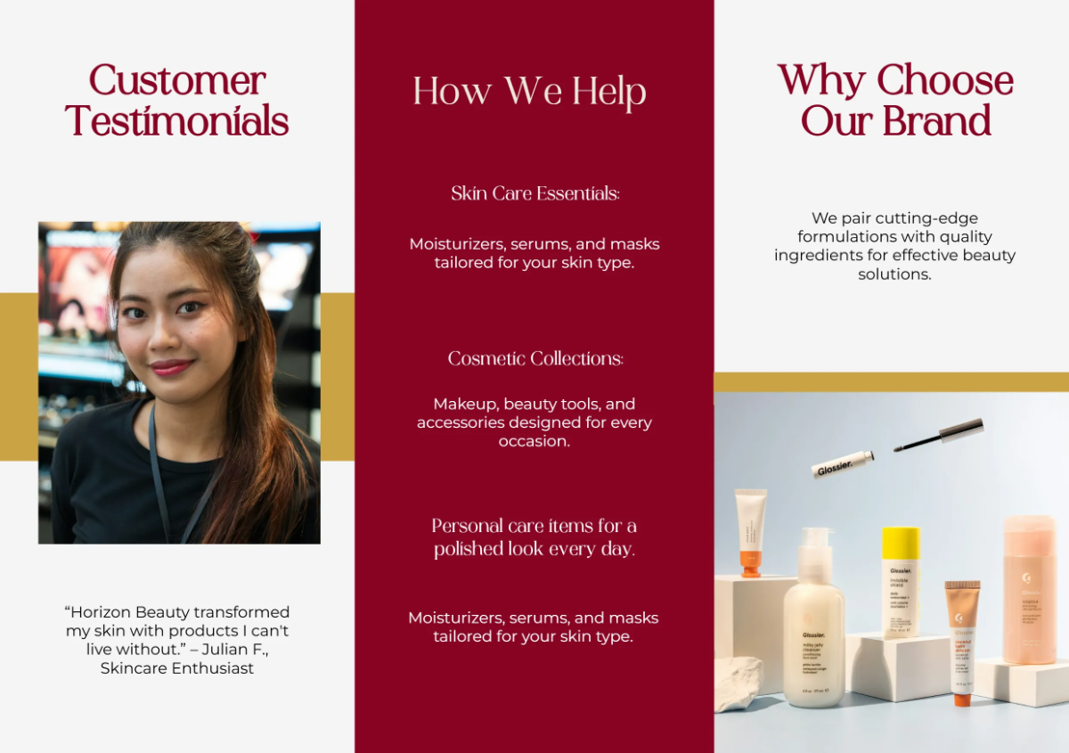 Free A5 Cosmetic Brochure Template to Edit Online