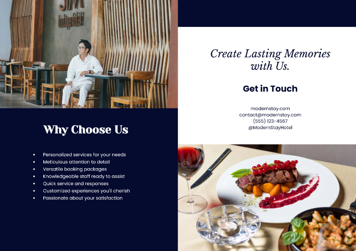 Free Modern A3 Hotel Brochure Template to Edit Online