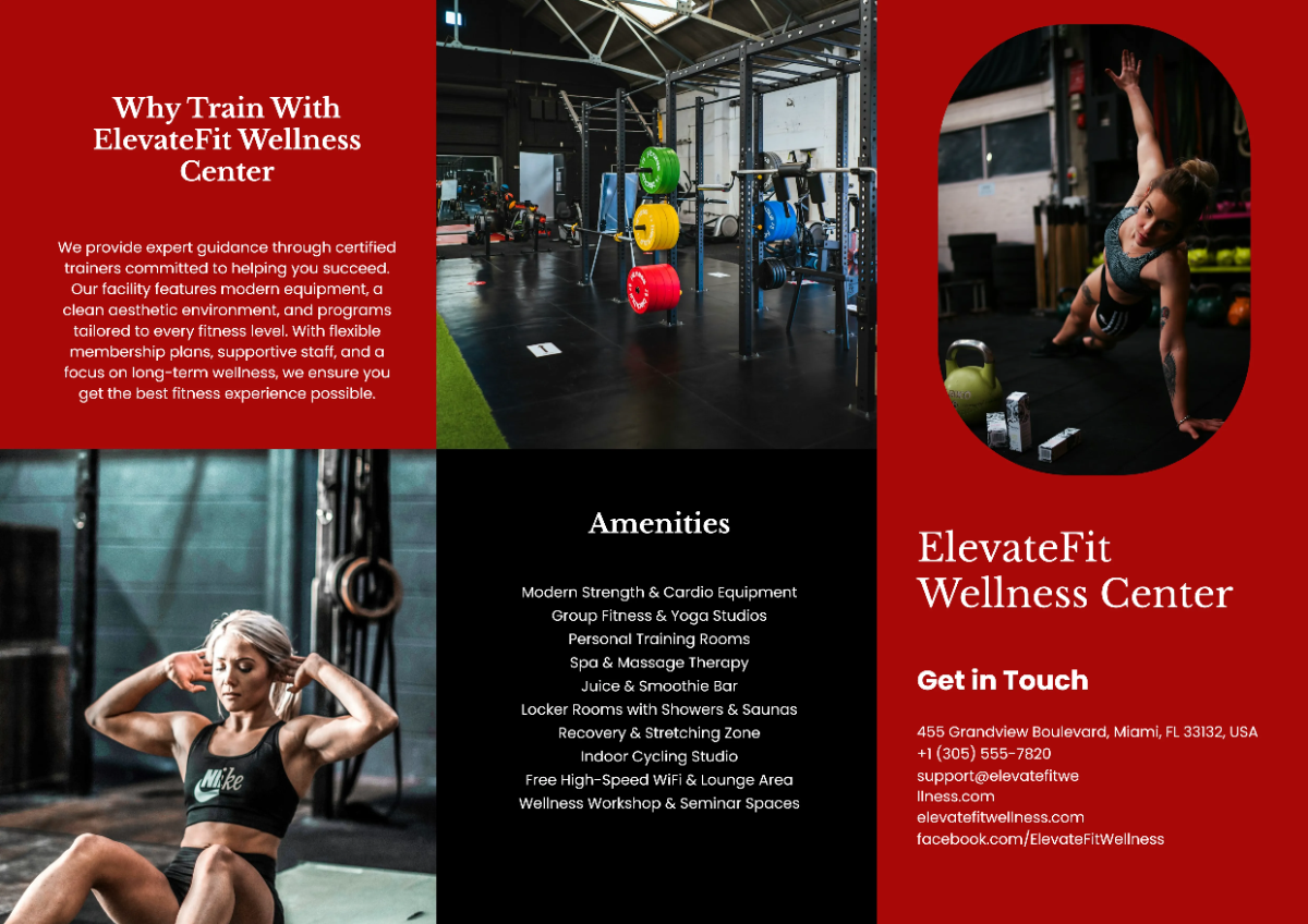Free Aesthetic A3 Gym Brochure Template to Edit Online