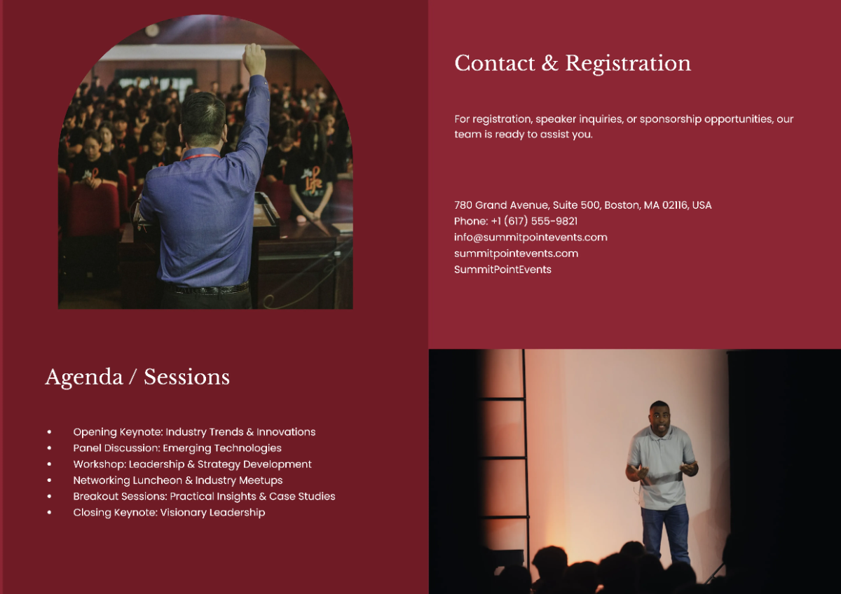Free Elegant A3 Conference Brochure Template to Edit Online