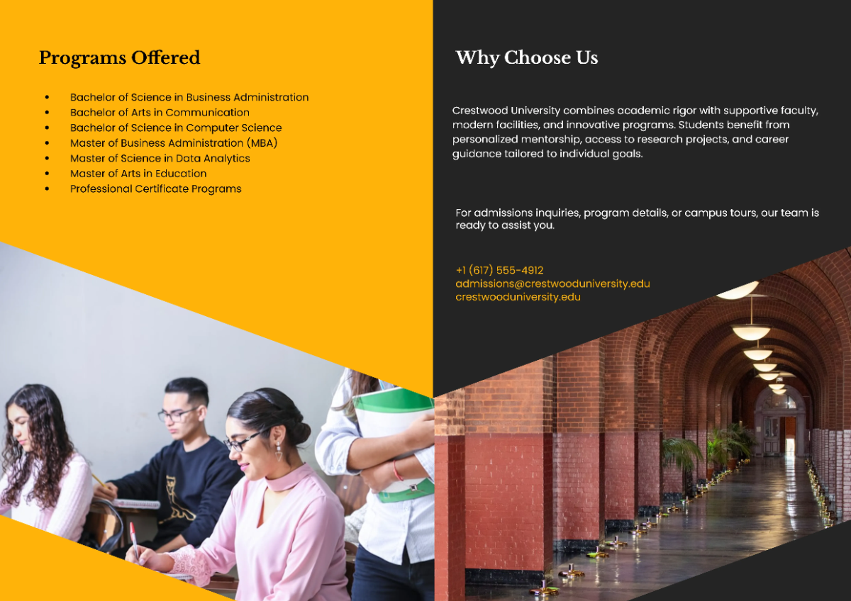 Free A3 College Brochure Template to Edit Online