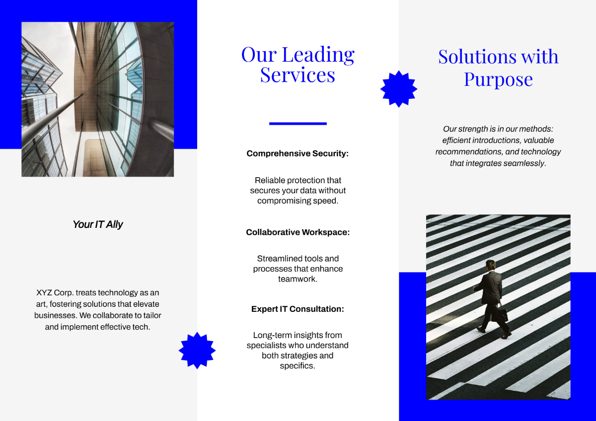 Free Blue A4 Corpate Brochure Template to Edit Online