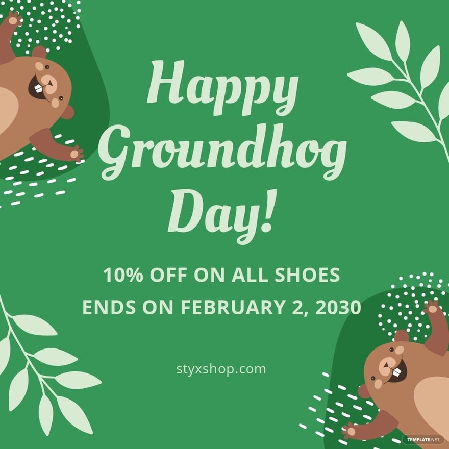 Happy Groundhog Day Instagram Post Template