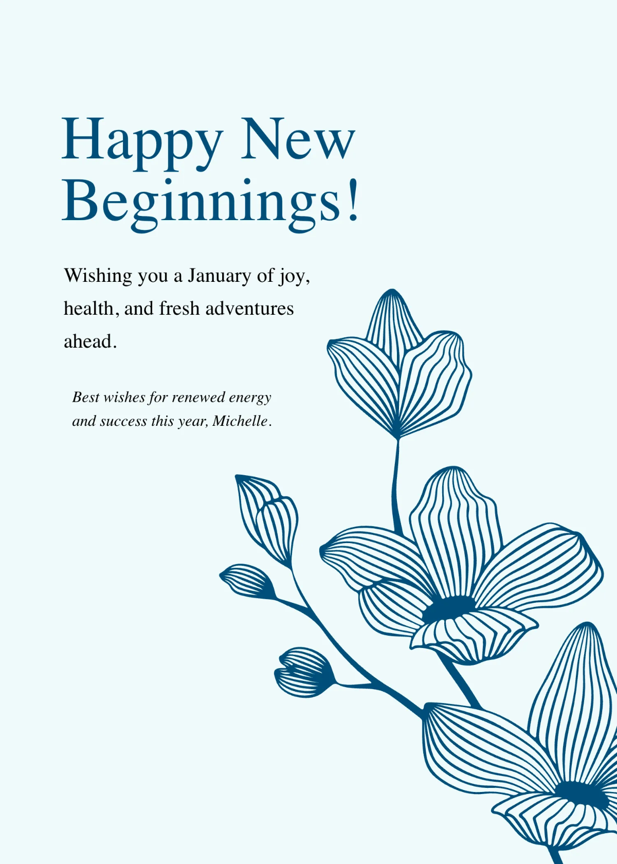 Free January Message Wishes Template to Edit Online