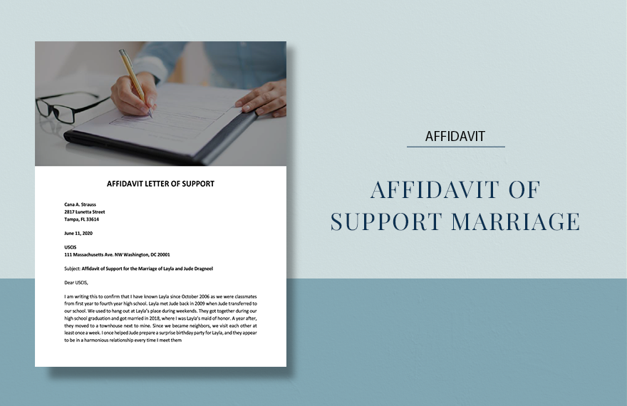 Affidavit of Support Marriage Template in Word, Google Docs