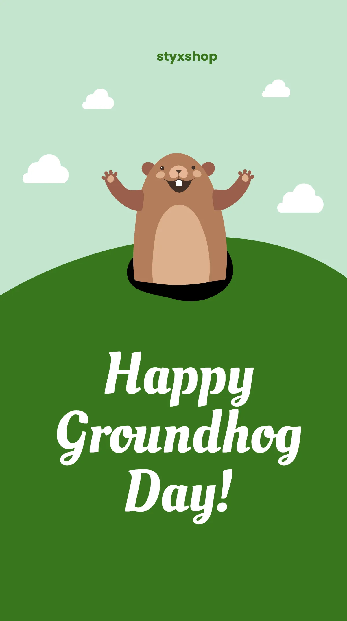 Free Happy Groundhog Day Instagram Story Template to Edit Online
