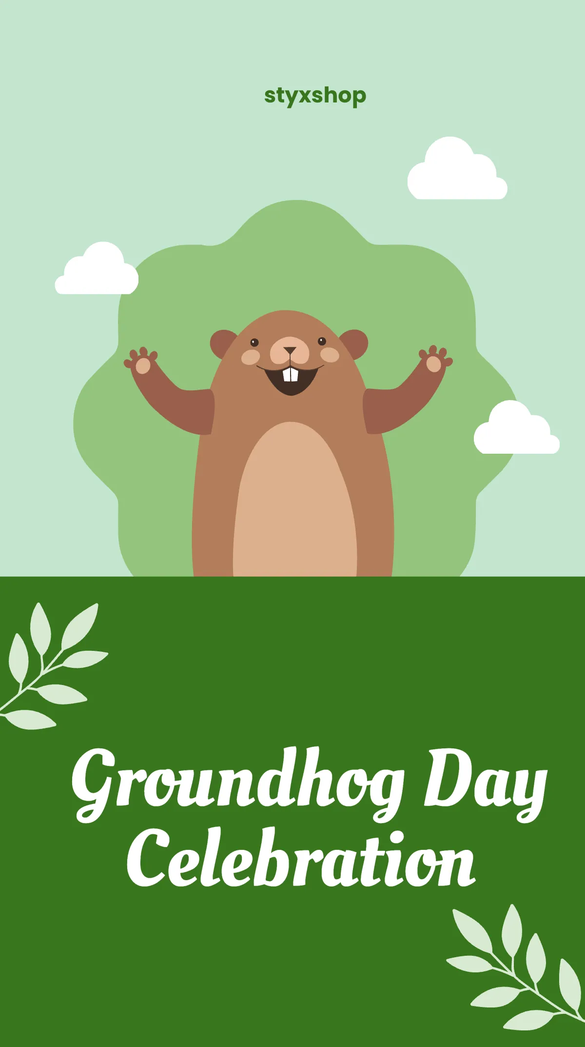Free Happy Groundhog Day Instagram Story Template to Edit Online