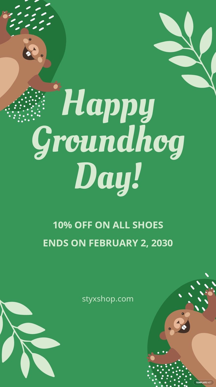 Happy Groundhog Day Instagram Story Template