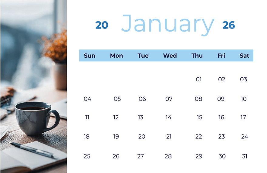 Professional January 2026 Desk Calendar Template in PSD, Illustrator, Word, PDF to Download Professional January 2026 Desk Calendar Template in PSD, Illustrator, Word, PDF to Download