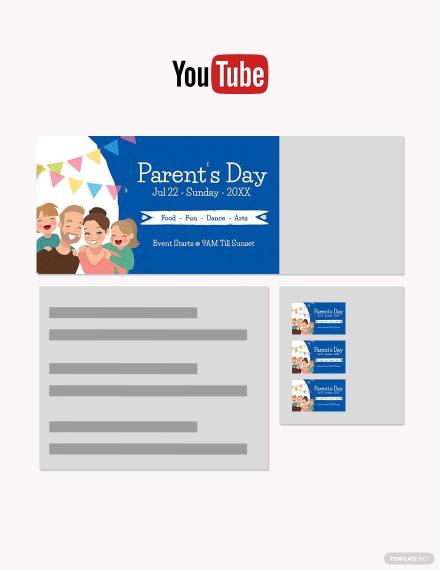 Parent's Day YouTube Channel Cover Template