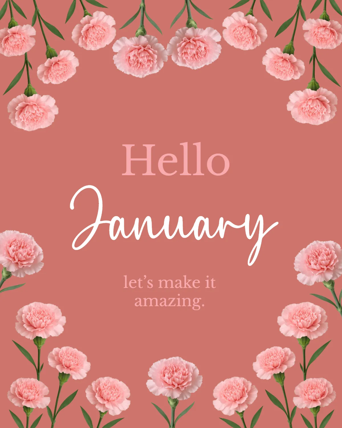Free Floral January Template