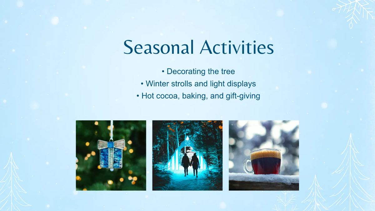 Free Blue Christmas Presentation Template to Edit Online