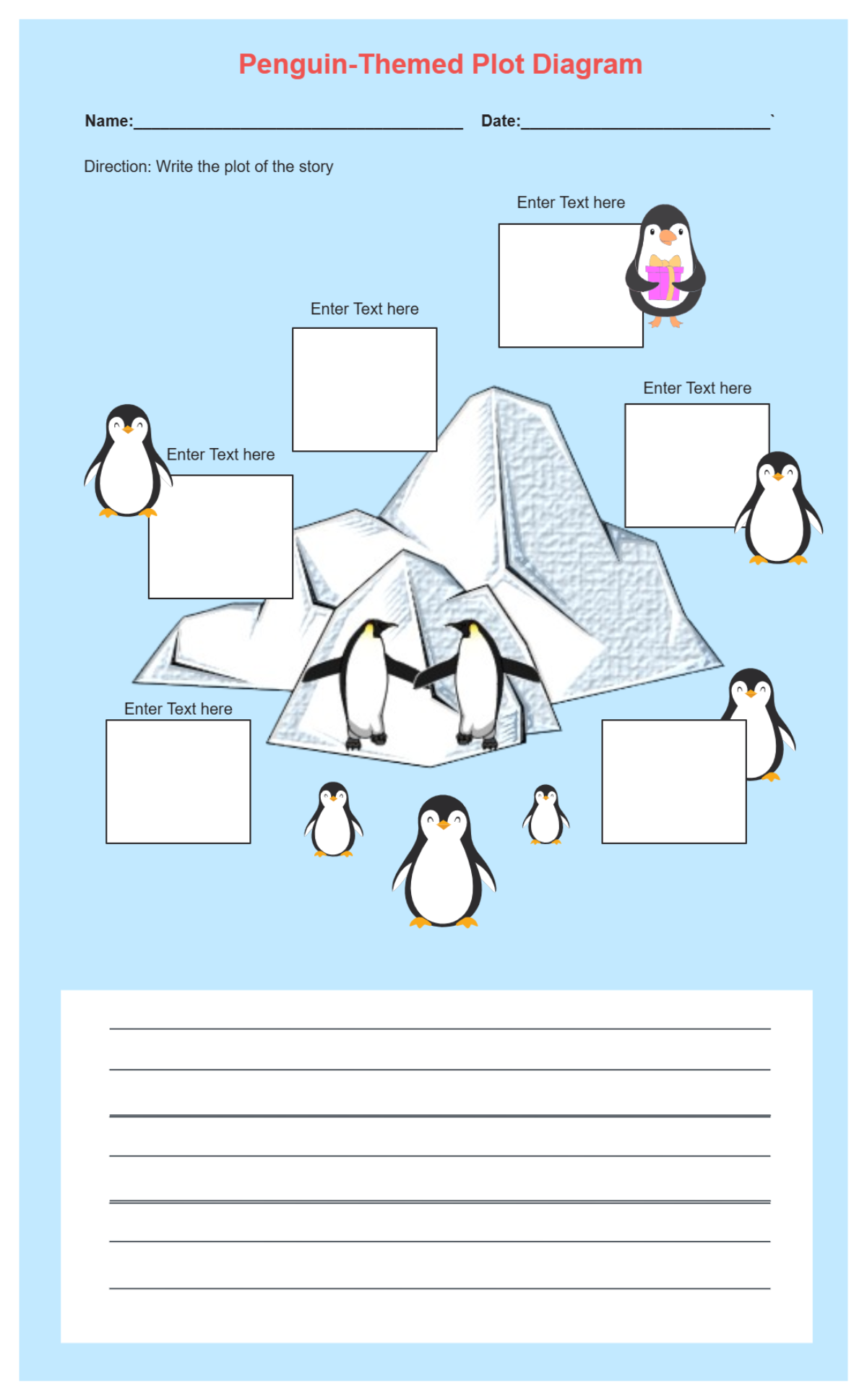 Free Penguin-Themed Plot Diagram to Edit Online Free Penguin-Themed Plot Diagram to Edit Online