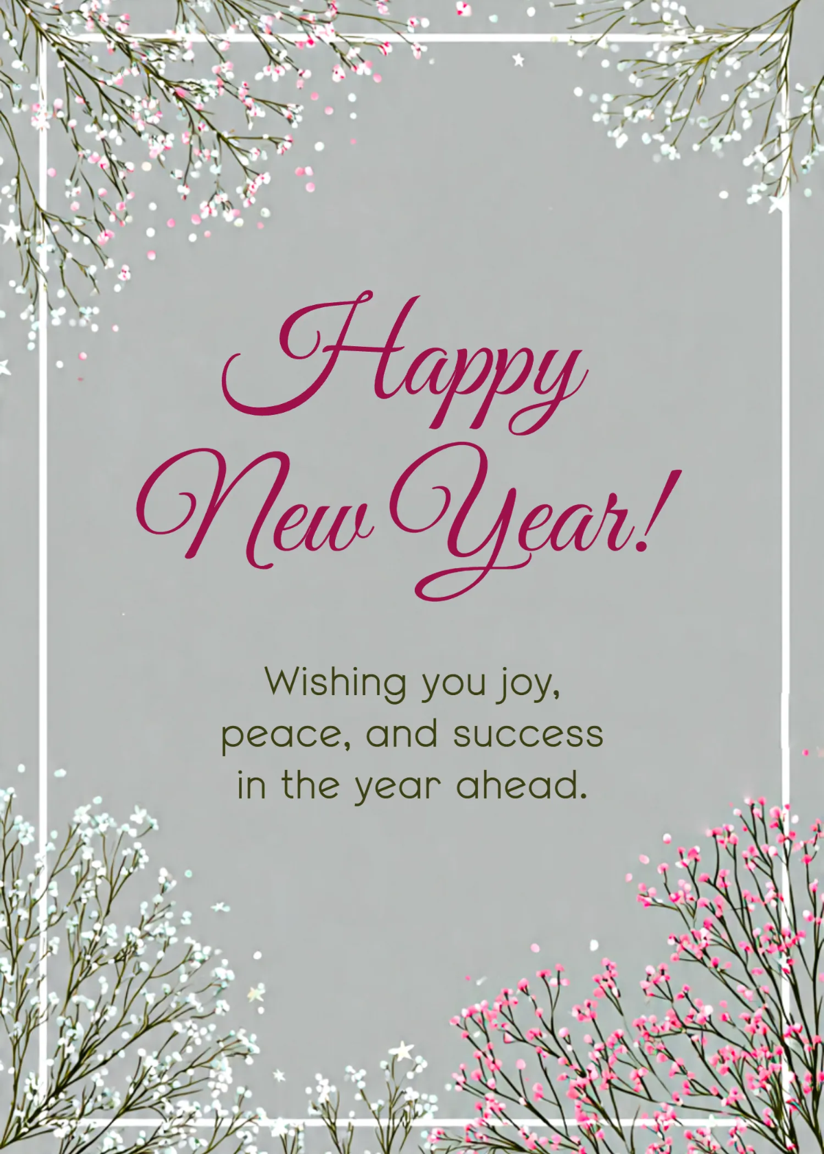 Free Simple New Year Wishes Template to Edit Online