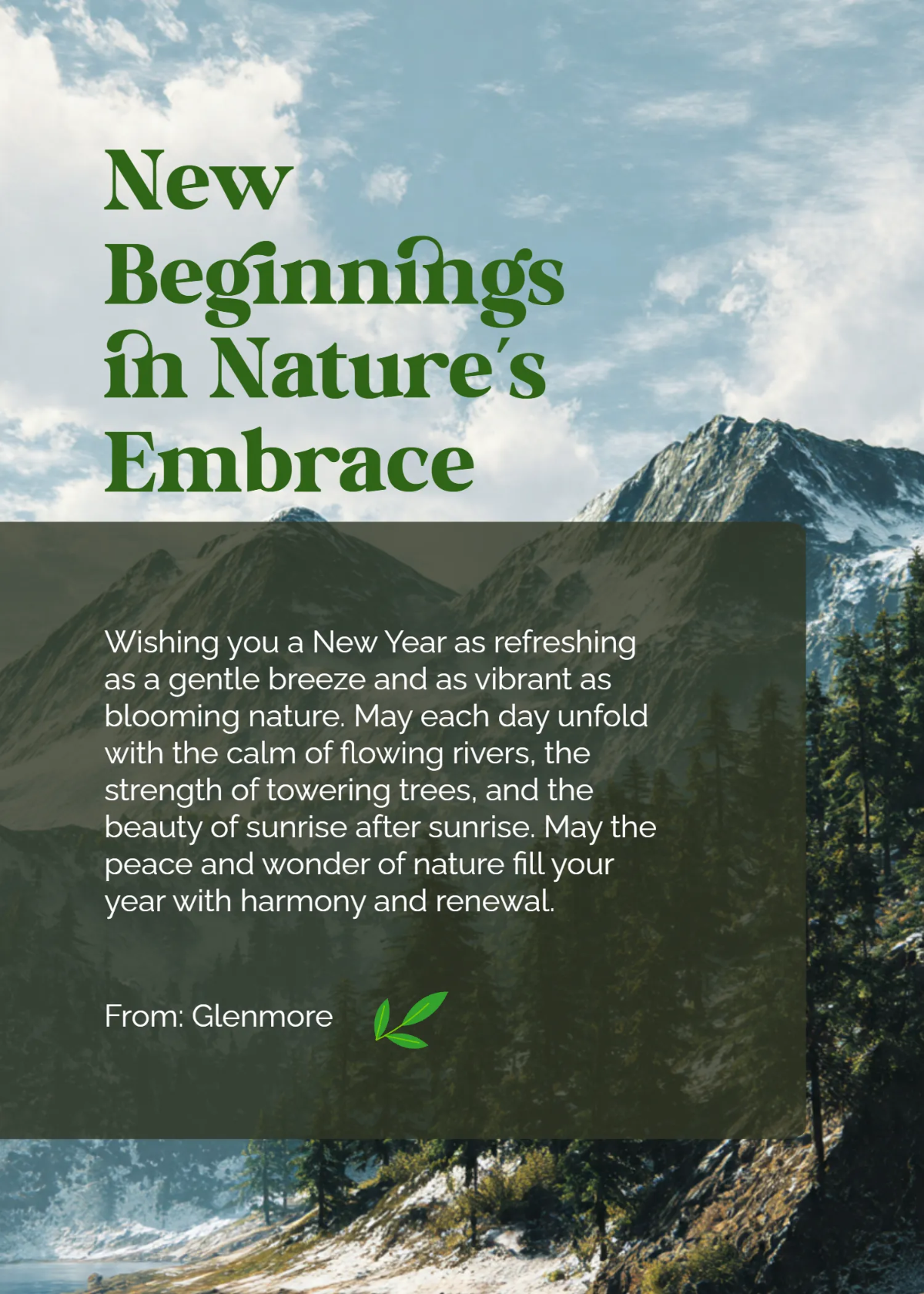 Free New Year Nature Wishes Template to Edit Online